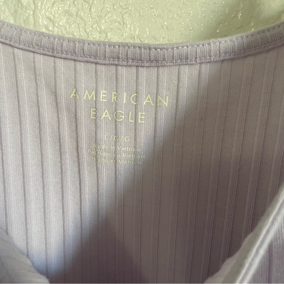 American Eagle Outfitters Light Purple Ribbed Camisole Tank Top Button Size L - Picture 5 of 7